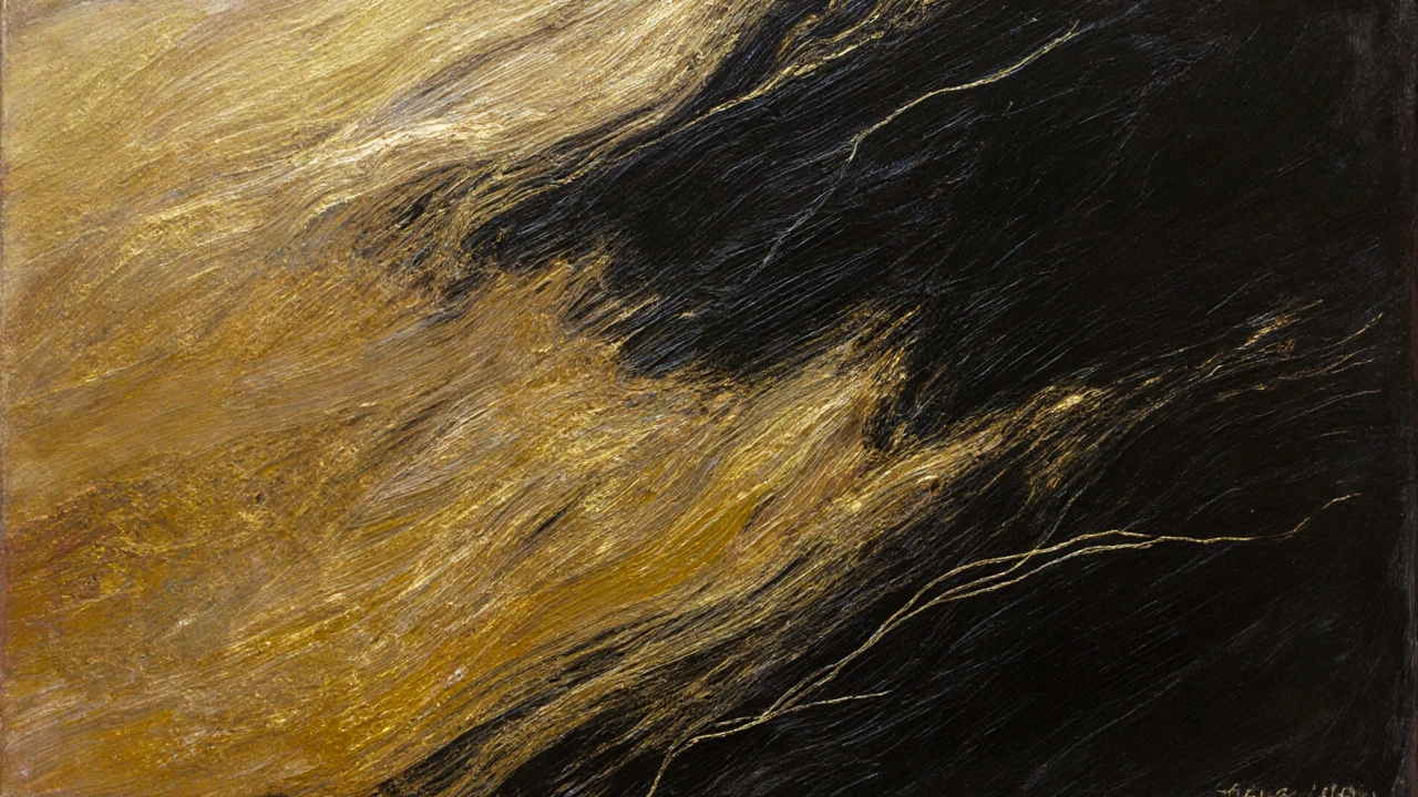 An abstract artwork with floating golden lines over deep black, evoking a sense of calm breathing.