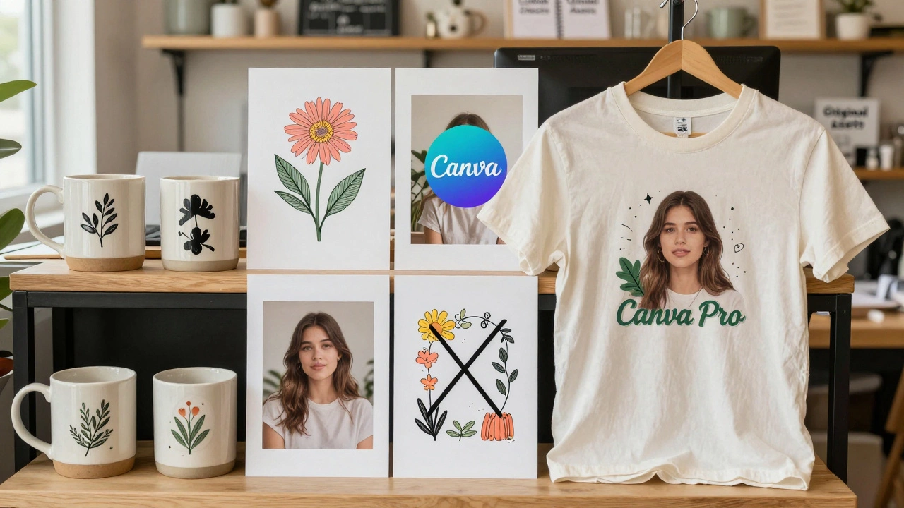 Etsy shop display of transformed Canva-based products featuring custom illustrations and personal photos.