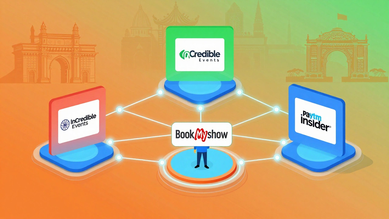 Diagram of Live Nation partnering with Indian ticketing apps