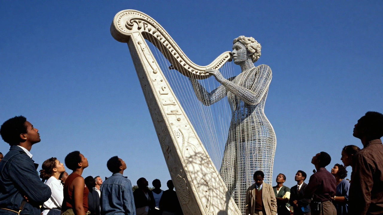 The massive Harp sculpture by Augusta Savage at the 1939 World's Fair