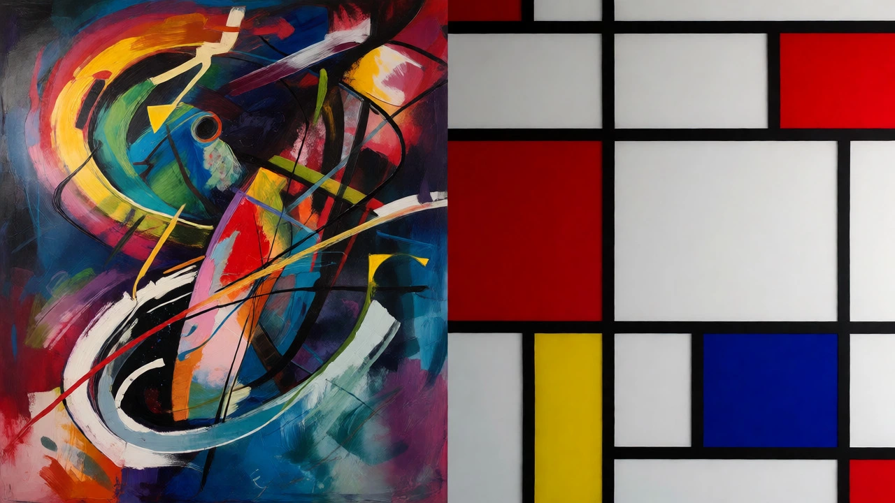 Contrast between expressive swirls and geometric grids