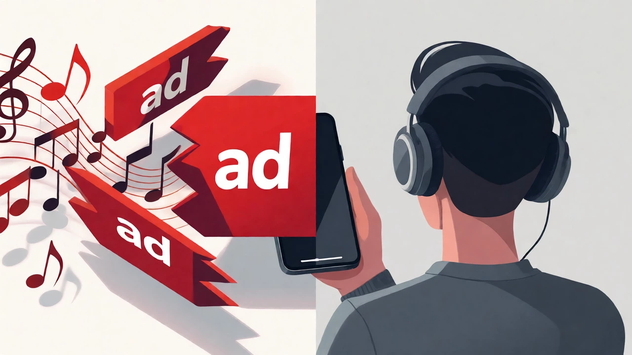 Visual representation of ad interruptions and no background play
